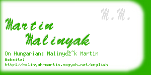 martin malinyak business card